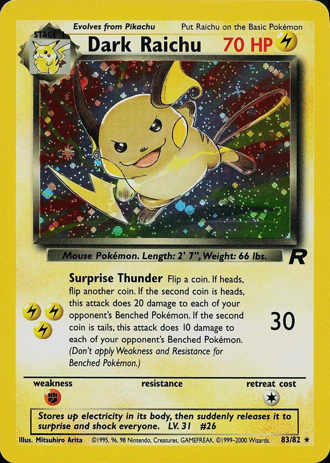 Dark Raichu — Team Rocket